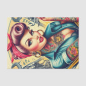 Retro Mechanic Girl Seidenpapier (Vorderseite)