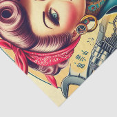 Retro Mechanic Girl Seidenpapier (Ausschnitt)