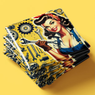 Retro-Mechaniker-Pin-up Magnet