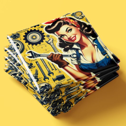 Retro-Mechaniker-Pin-up Magnet