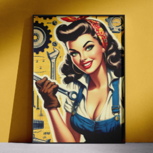Retro-Mechaniker-Pin-up Poster