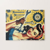 Retro-Mechaniker-Pin-up Puzzle (Horizontal)