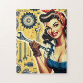 Retro-Mechaniker-Pin-up Puzzle (Vertikal)