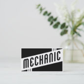Retro Mechaniker Visitenkarte (Stehend Vorderseite)