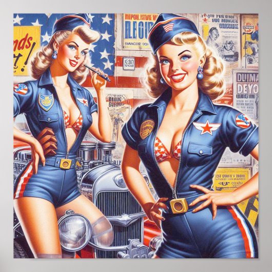 Retro Mechanisches Button Poster (Vorne)