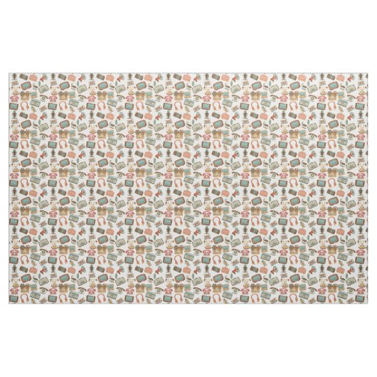 Retro Media Patterngewebe Stoff (Yard (91,4 cm))