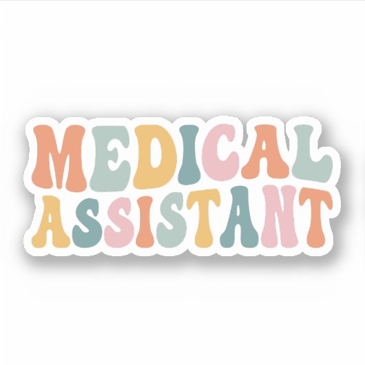 Retro Medical Assistant, Med Assistant Abschluss Aufkleber (Vorderseite)