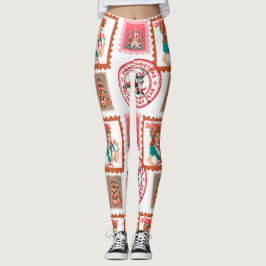 Retro Medical Christmas Stamp Set Art Leggings