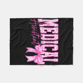 Retro Medical Istant Floral Pink Coquette Bow Moth Fleecedecke (Vorderseite (Horizontal))