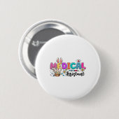 Retro Medical Istant Squad Bunny Nurses Osterschni Button (Vorne & Hinten)