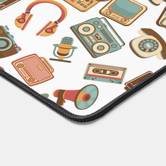 Retro-Medienmuster Schreibtischunterlage (Ecke)