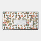 Retro-Medienmuster Schreibtischunterlage (Tastatur & Maus)