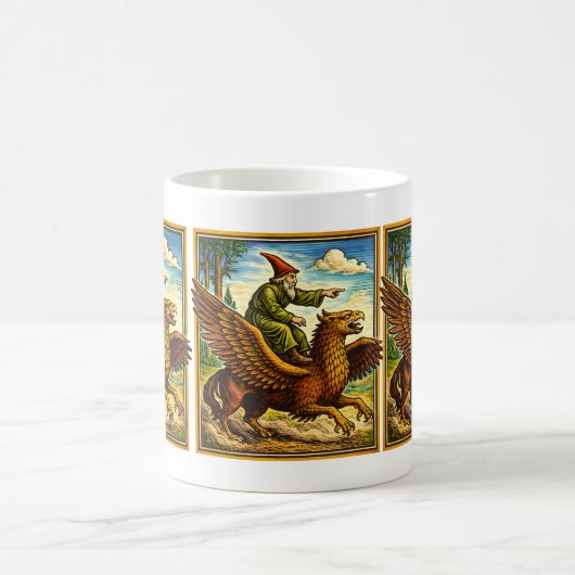 Retro Medieval Snail Rider Fantasy Tee Postcard Kaffeetasse (Mittel)