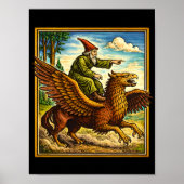 Retro Medieval Snail Rider Fantasy Tee Postcard Poster (Vorne)