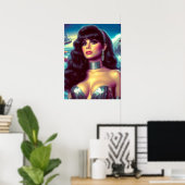 Retro Meerjungfrau Pin-up Poster (Heimbüro)