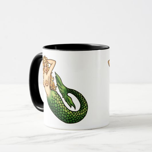 Retro Meerjungfrau Tasse (Vorderseite Links)