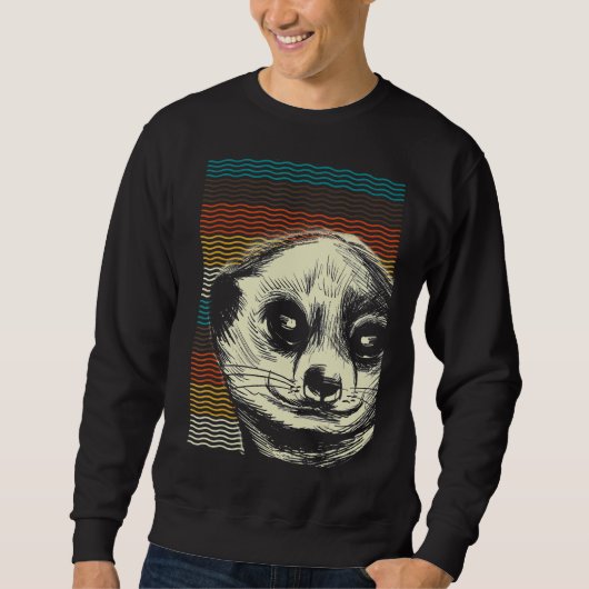 Retro Meerkat Sweatshirt (Vorderseite)