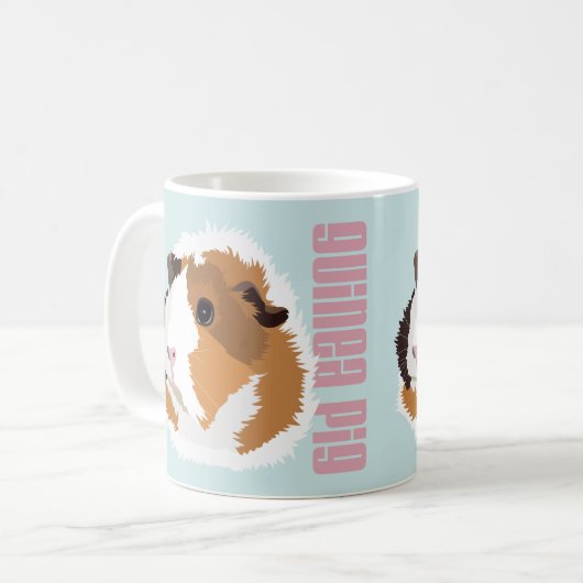 Retro Meerschweinchen "Elsie" Tasse (Vorderseite Links)