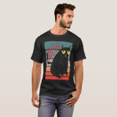 Retro Meh Grumpy Black Cat Sarcastic Kitten  Cat M T-Shirt (Vorne ganz)