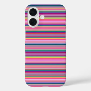 Retro-Mehrfarben-Streifen iPhone 16 Hülle