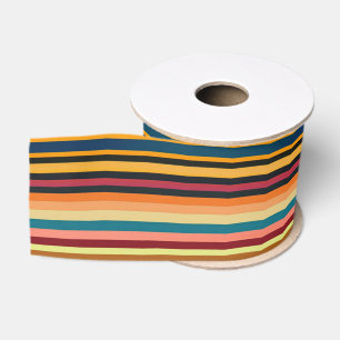 Retro-Mehrfarbig-Vintage-Streifen-Grosgrain-Band Ripsband