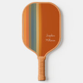 Retro Mehrfarbige Pastellstreifen personalisieren Pickleball Schläger (Vorderseite)