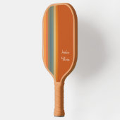 Retro Mehrfarbige Pastellstreifen personalisieren Pickleball Schläger (Links)