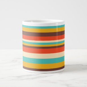 Retro-Mehrstreifen-Muster-Jumbo-Mug Jumbo-Tasse