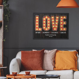 Retro Meilenstein 20 Jahre Personalisierte Liebe Poster