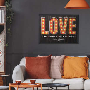 Retro Meilenstein 25 Jahre Personalisierte Liebe Poster