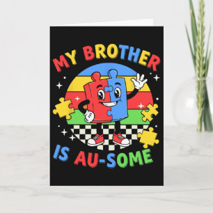Retro Mein Bruder ist großartig Autismus-Bewusstse Karte