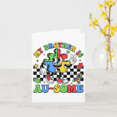 Retro mein Bruder ist Phantastisch Autismus-Bewuss Karte (Gelbe Blume)