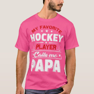Retro Mein Lieblings-Hockey-Spieler ruft mich Papa T-Shirt
