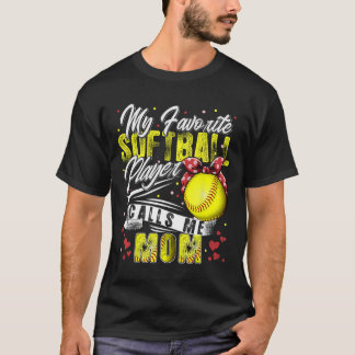 Retro Mein Lieblings-Softball-Player nennt mich Ma T-Shirt