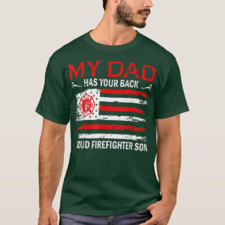 Retro Mein Vater hat Ihren Back Proud Firefighter T-Shirt