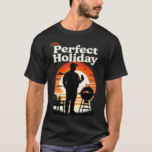 Retro meinen perfekten Urlaub-Light-Text T-Shirt (Vorderseite)