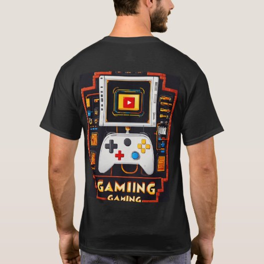 "Retro Melt: 16-Bit Gaming Controller T - Shirt" T-Shirt (Rückseite)