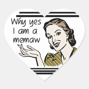 Retro Memaw T - Shirts und Geschenke Herz-Aufkleber