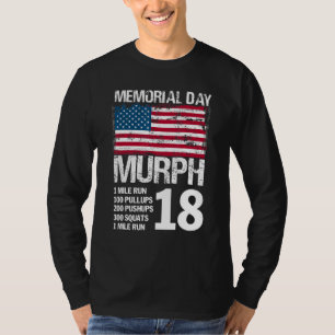 Retro Memorial Day Murph Workout US Flag Patriotic T-Shirt