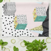 Retro Memphis: 80er-90s Hipster Pattern. Geschirrtuch (Gefaltet)