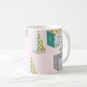 Retro Memphis: 80er-90s Hipster Pattern. Kaffeetasse (VorderseiteRechts)