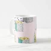 Retro Memphis: 80er-90s Hipster Pattern. Kaffeetasse (Vorderseite Links)