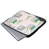 Retro Memphis: 80er-90s Hipster Pattern. Laptopschutzhülle (Vorne Knopf)