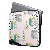 Retro Memphis: 80er-90s Hipster Pattern. Laptopschutzhülle (Vorderseite Links)
