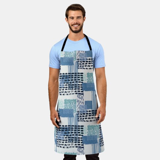 Retro Memphis Doodle Nahtloses Muster Schürze (Getragen)