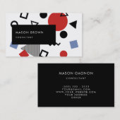 Retro Memphis-Entwurfs-Muster Visitenkarte (Vorne/Hinten)