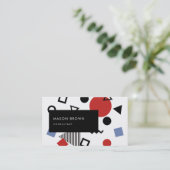 Retro Memphis-Entwurfs-Muster Visitenkarte (Stehend Vorderseite)