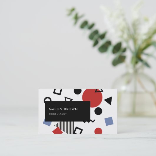 Retro Memphis-Entwurfs-Muster Visitenkarte (Stehend Vorderseite)