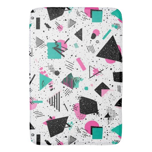 Retro Memphis Geometric Pattern Badematte (Vorderseite Vertikal)