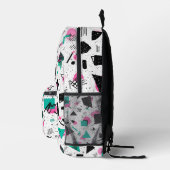 Retro Memphis Geometric Pattern Bedruckter Rucksack (Rechts)